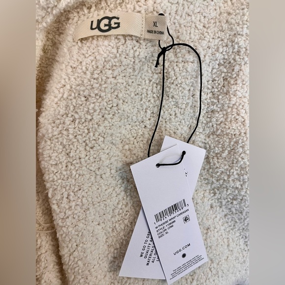 UGG W Phoebe Wrap Cardigan XL Ivory with side pockets - Picture 5 of 5